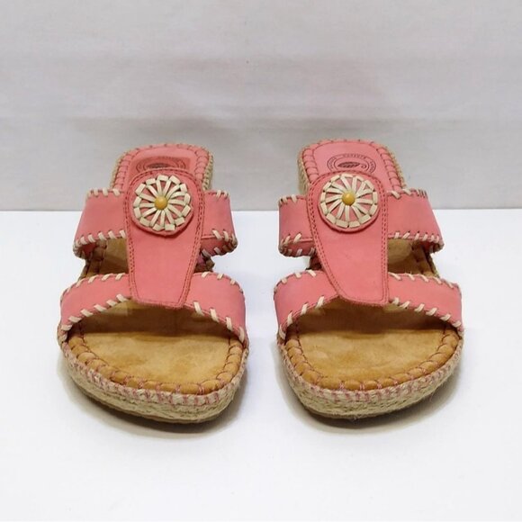 Nurture Tortola Leather Upper Wedge Sandals Sz 9M Plaited Fiber Sole Brazil Made - Picture 4 of 12